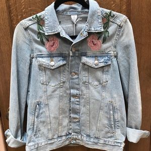 H&M La Belle Vie Denim Embroidered Floral Jacket